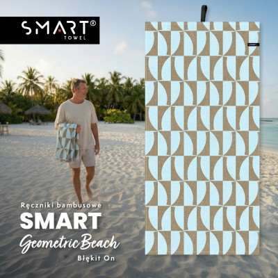 Ręcznik SMART Geometric beach błękit ON