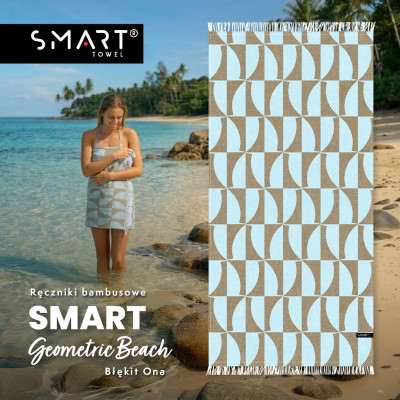 Ręcznik SMART Geometric beach błękit ONA