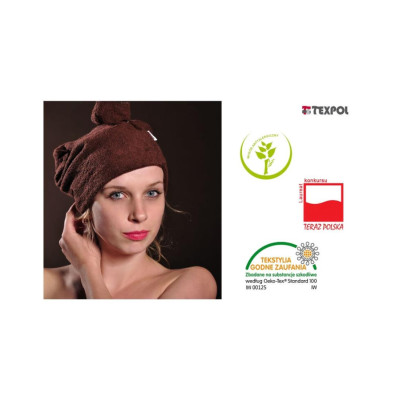 Turban bambusowy damski brąz