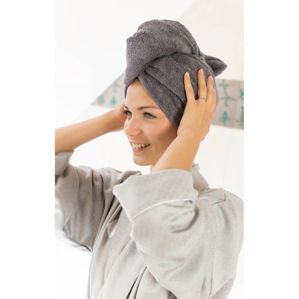 Turban bambusowy damski szary