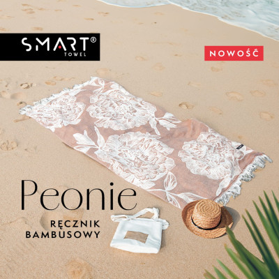 Ręcznik SMART Peonie cynamon