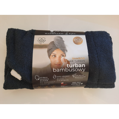 Turban bambusowy damski antracyt