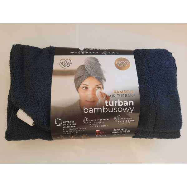 Turban bambusowy damski antracyt